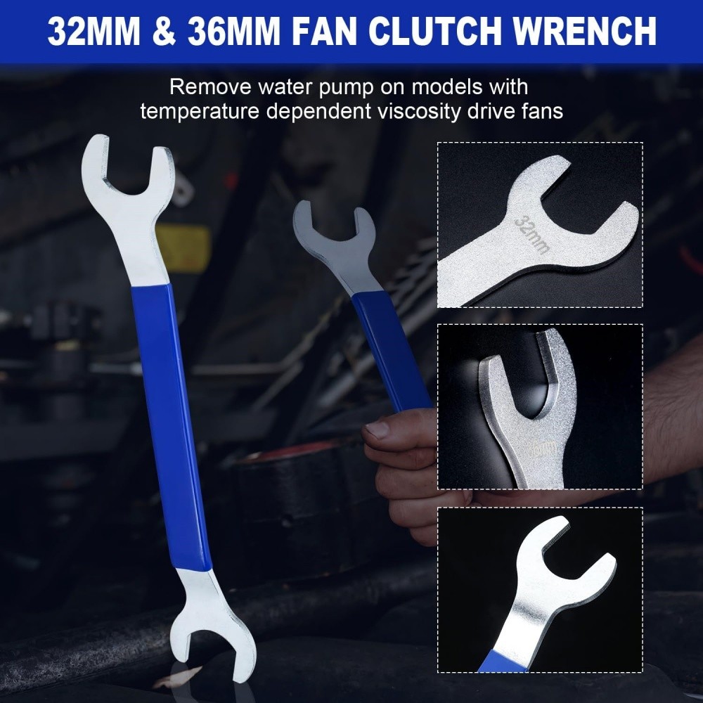 3PCS Fan Clutch Nut Wrench 32mm&36mm Clutch Holder Removal Tool For bmw