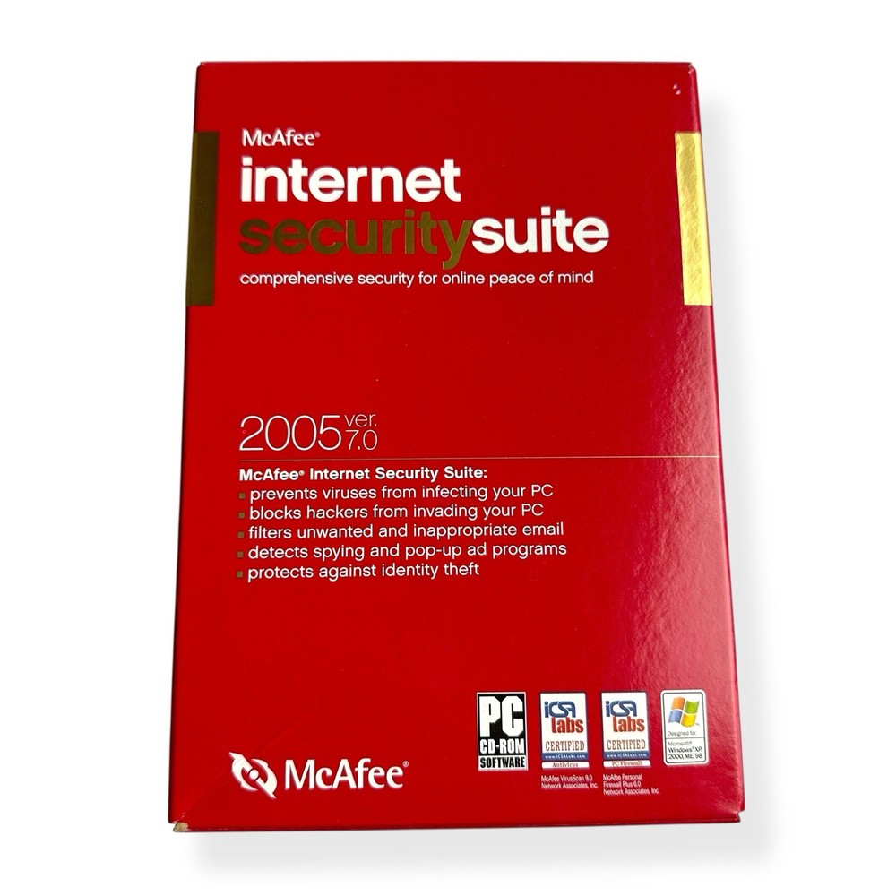 McAfee Internet Security Suite 2005 Version 7.0 - Vintage Software PC Win 98/XP