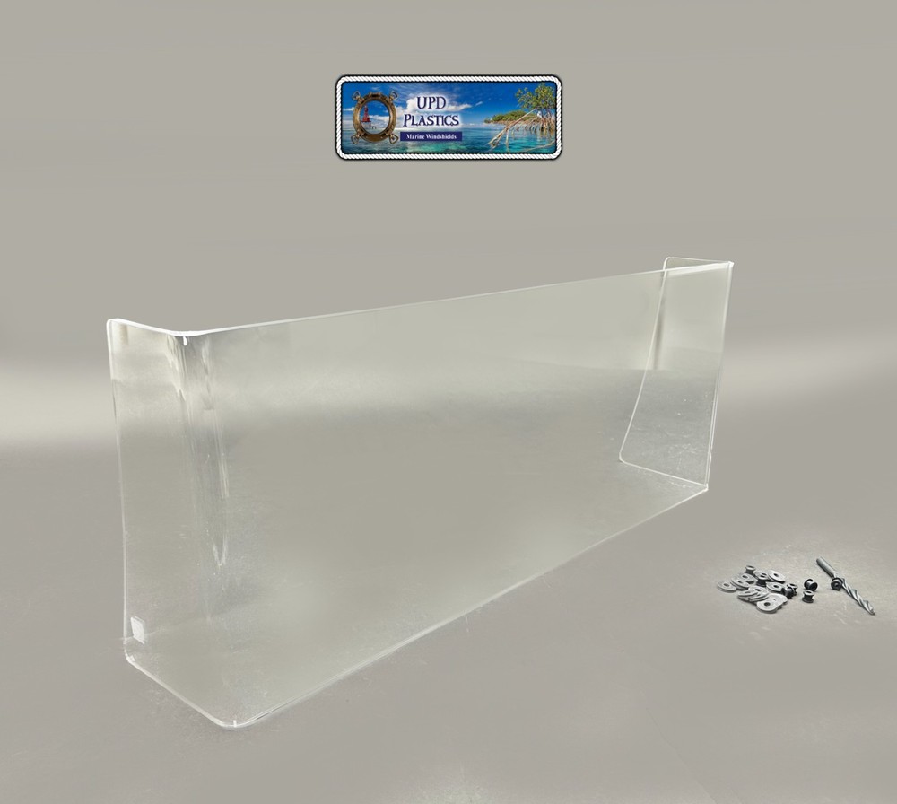New Generic Center Console Boat Windshield Clear 25" inside Size, 1/4" Thick