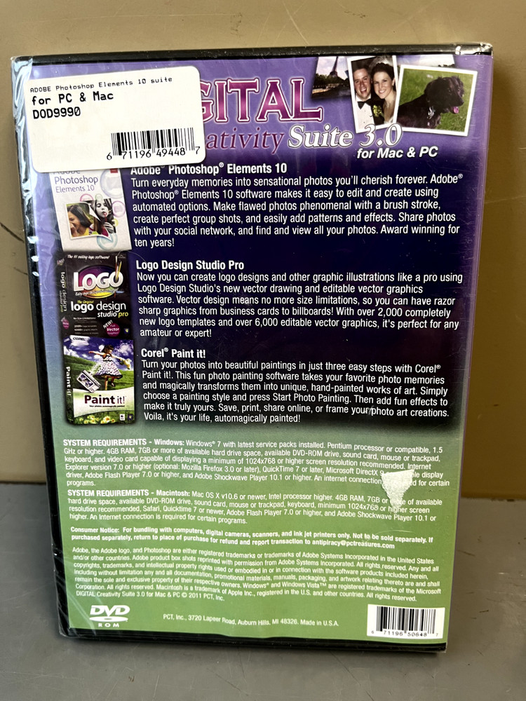 Digital Creativity Suite 3.0 For Mac & PC Elements 10 Corel Paint It Logo Design