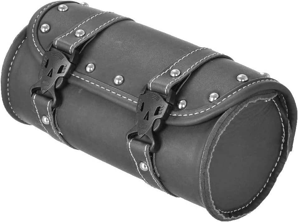 Leather Motorcycle Front Fork Rear Sissy Bar Tool Kit Holder Bag Pouch Storage