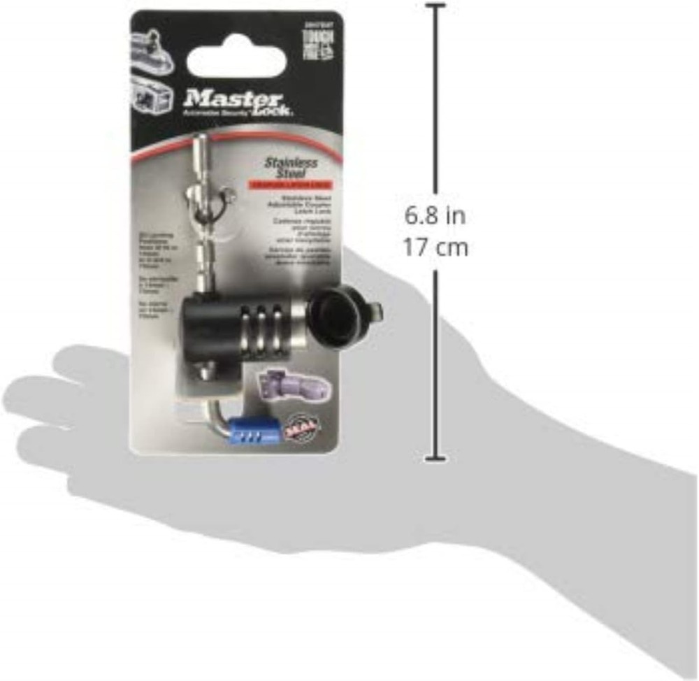 Master Lock Trailer Lock, Stainless Steel Adjustable Coupler Latch Lock, 2847DAT