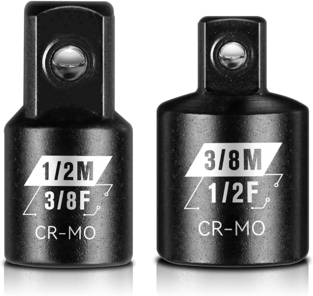 2PCS Impact Socket Adapter and Reducer Set, /" to /" & /" to /" Socket Adapter S