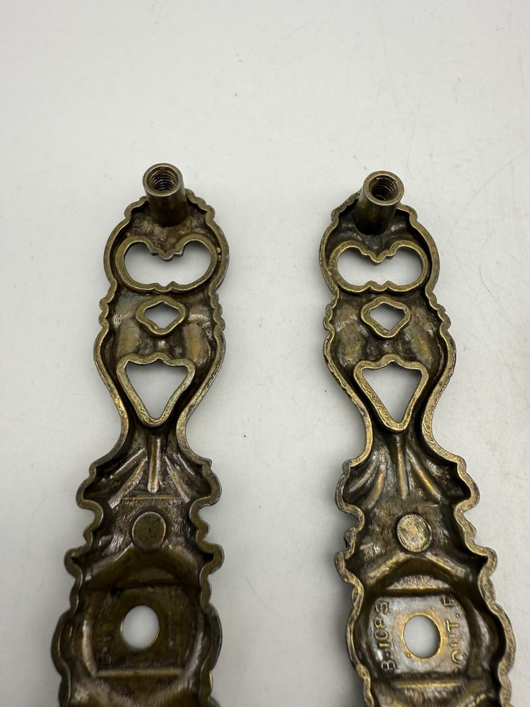 Vintage Brass Drawer Drop Bail Pull Handles MCM & Brass Scroll Drops