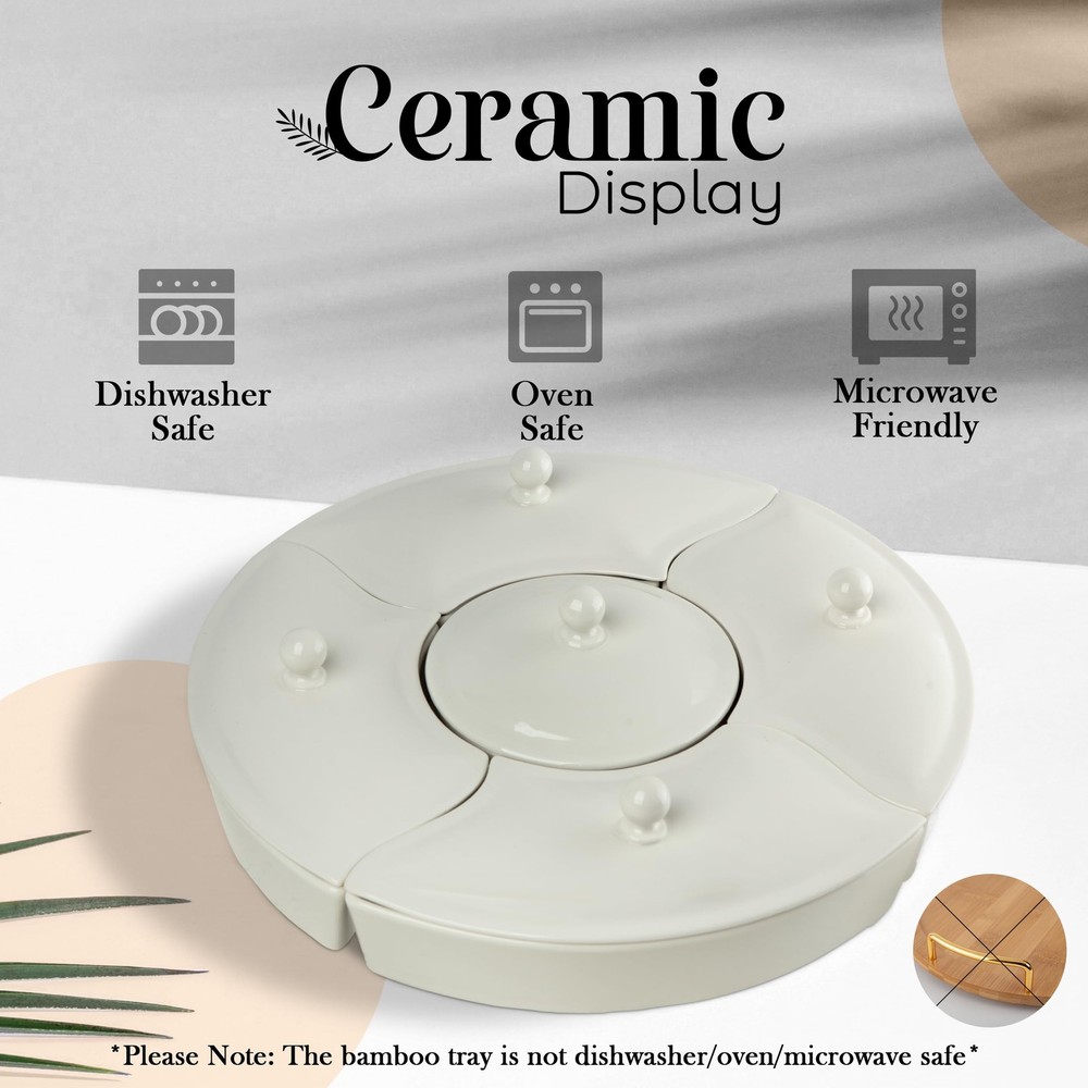 Chip and Dip Serving Set, 13.5" Serving Platters and Trays, Appetizer Serving...