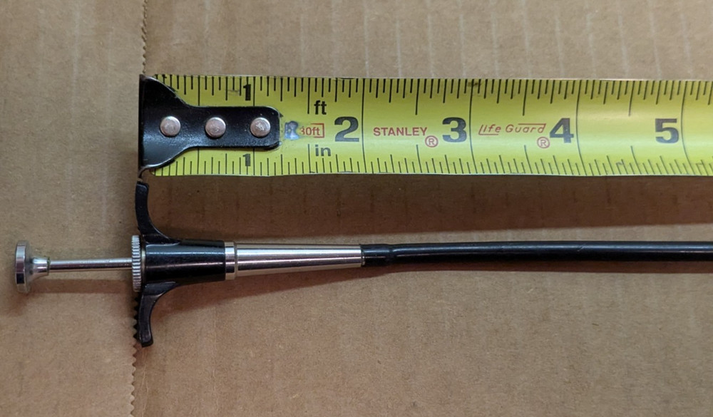 Vintage camera remote locking shutter release, braided cable Japan 20" tested