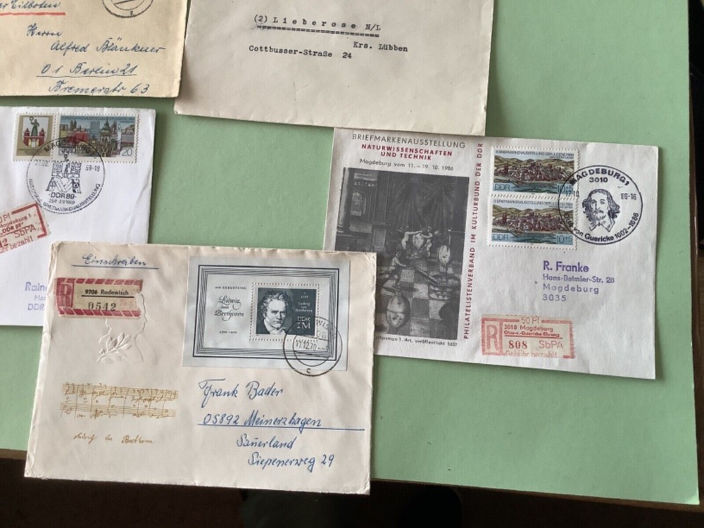 German Democratic Republic postal stamps covers 10 items Ref A1449