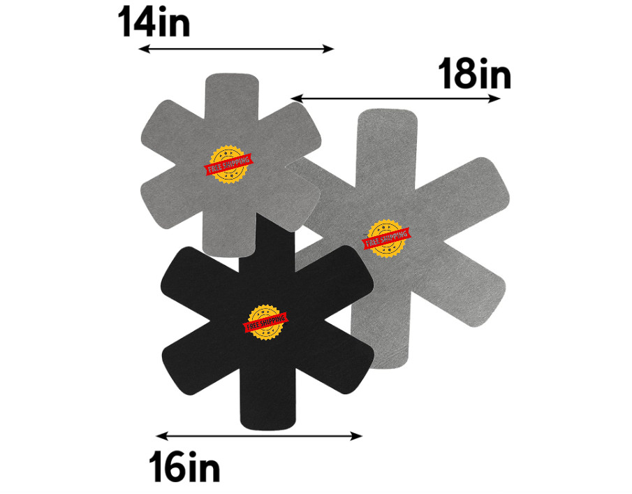 Pot & Pan Protectors (6-Pack), 14"-18", Black/Gray – Stack & Organize Cookware