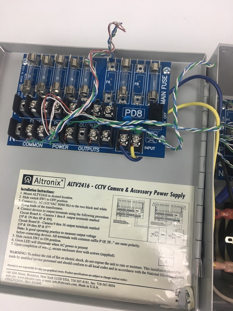 Altronix ALTV2416 Camera and Accessory power supply.
