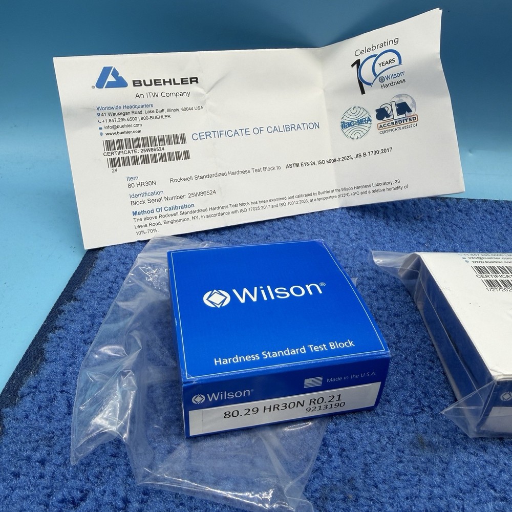3x Buehler Wilson Hardness Test Block