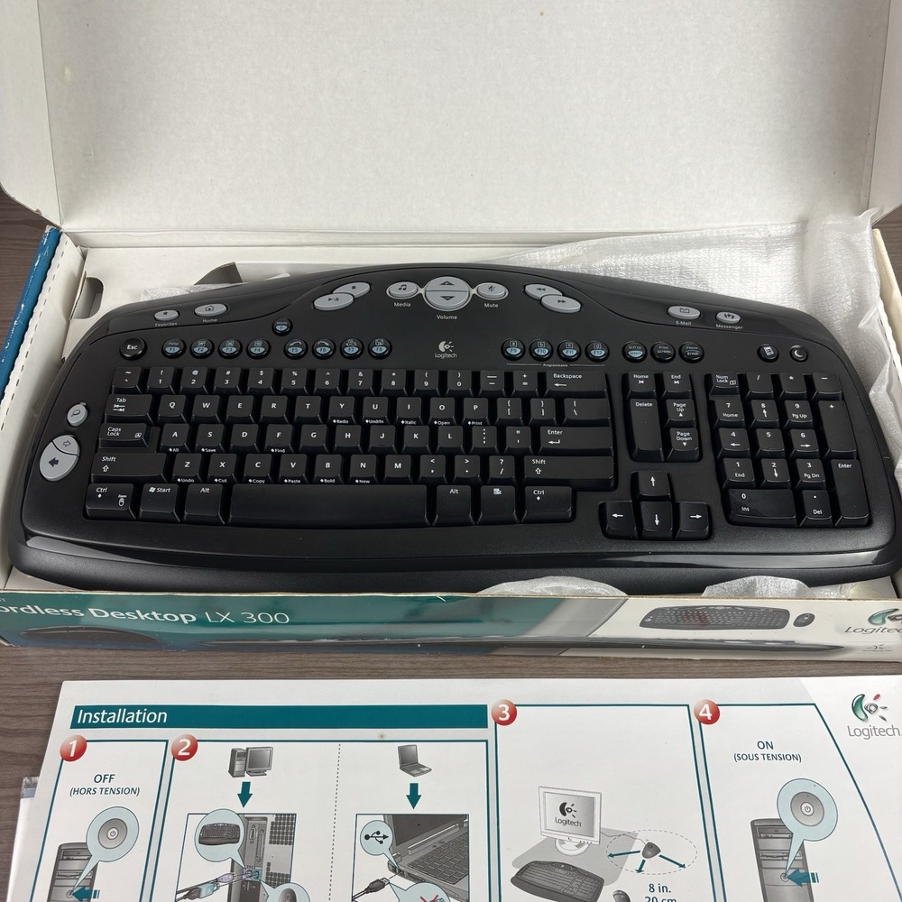 Logitech Cordless LX300 Desktop Express Keyboard and Mouse Combo