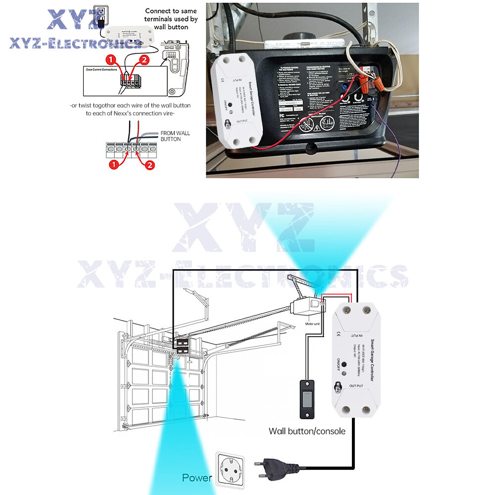 WiFi Smart Garage Door Opener Wireless APP Remote Controller Timer Voice Control