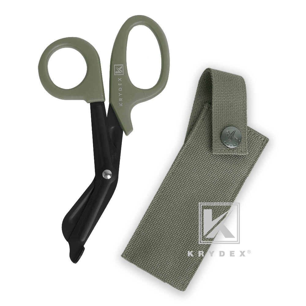 KRYDEX Medic Hand Pouch & Shears Tactical Shear Pouch Scissors Sheath MOLLE Back