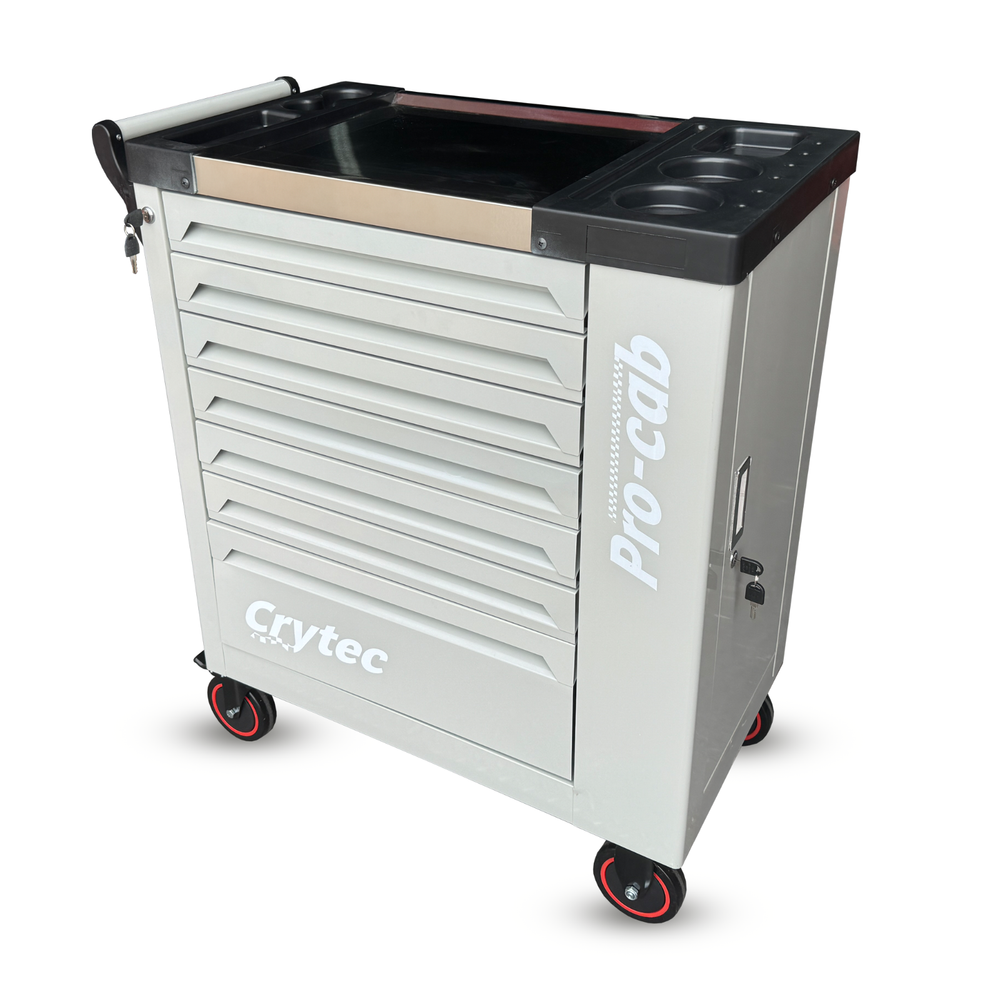 Crytec Tool Box With Tools 7 Drawers Roller Cabinet with 250 piece tool Kit Grey
