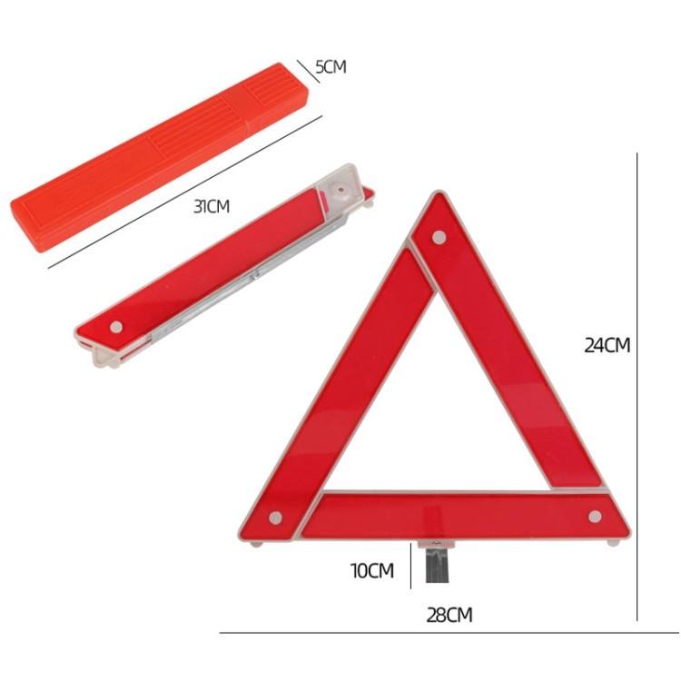 Foldable Car Emergency Warning Sign, 28x24cm, Stable Triangular Design