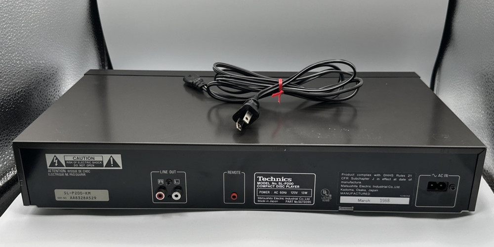Technics SL-P200 Compact Disc Player Tested Working No Remote