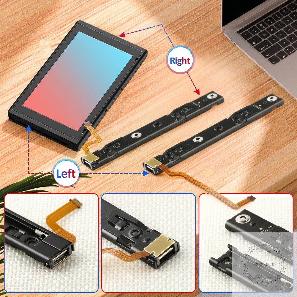 Left and Right Slide Rail for Nintendo Switch Console Slide Rail Bar Replacement