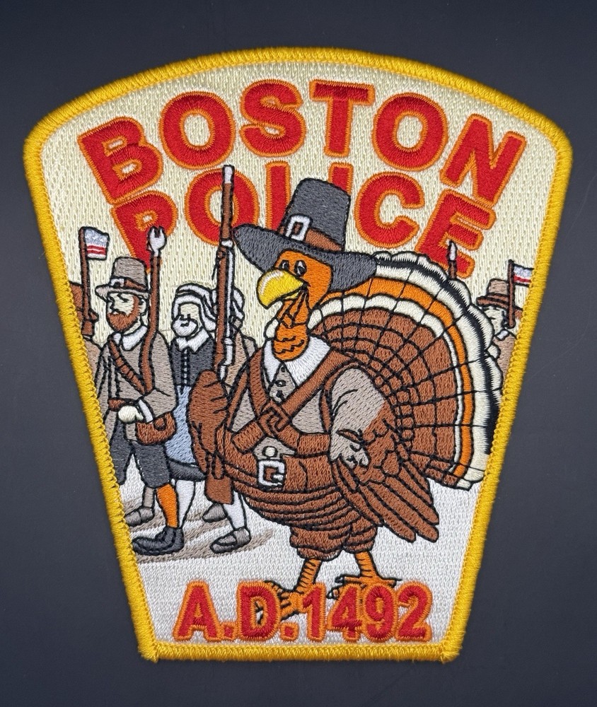 Boston Police Patch Set Thanksgiving - MA