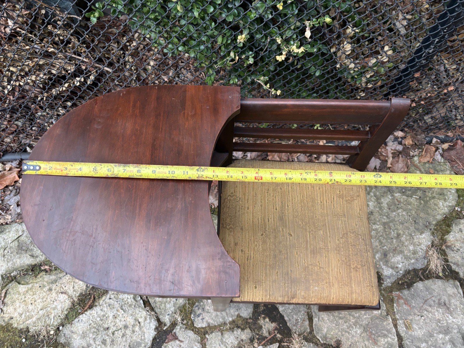 LOVELY!! ANTIQUE ART DECO ACCENT TELEPHONE TABLE GOSSIP BENCH CHAIR CURVED WOOD