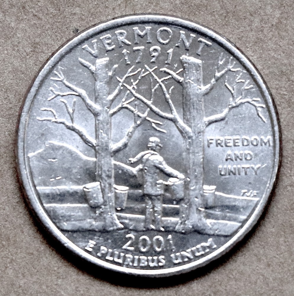 2001 P Vermont State Quarter, ciculated