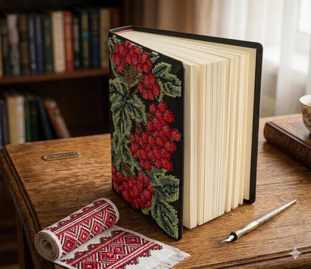 Notebook with bead embroidery handmade