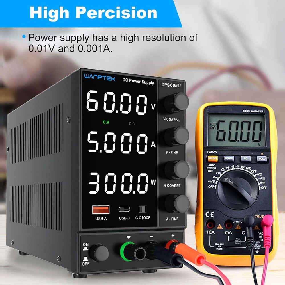 0-60V 5A Adjustable Variable DC Power Supply Lab Precision Bench Power switching