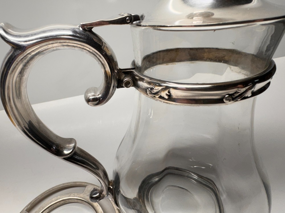 Vintage Silverplate Reed & Barton Glass Coffee Carafe Pitcher