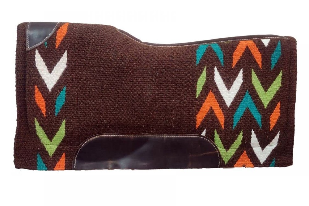 Showman Brown Felt Saddle Pad w/ Multicolor Arrow Design