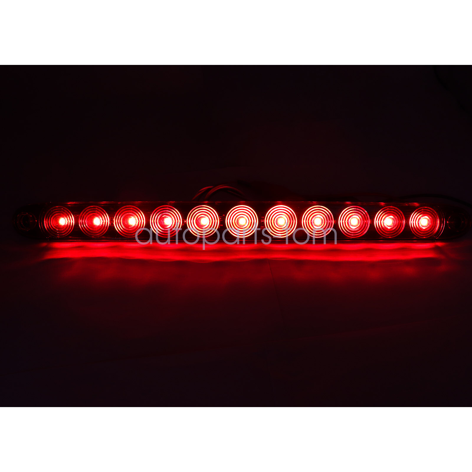2Pcs 16inch Red Truck Trailer Light Bar 11 LED Stop Turn Tail Brake Lights Strip
