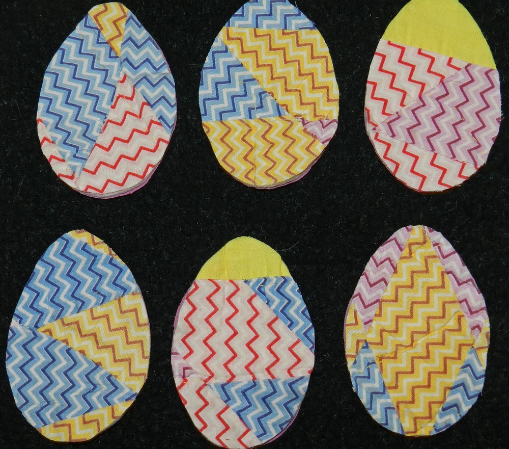 10 PRIMITIVE ANTIQUE CUTTER QUILT EGGS! EASTER! Scrapbooking! CHEVRON