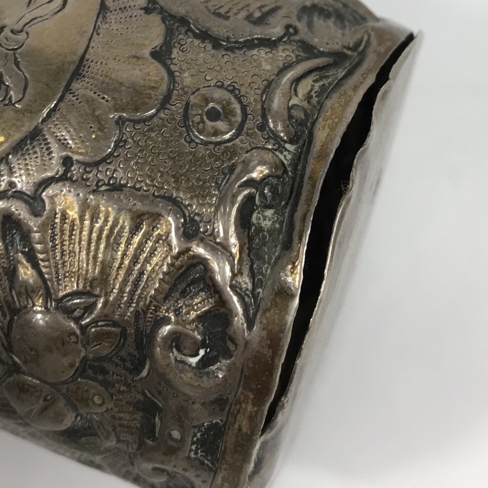 Antique 18th C German Embossed Silver Beaker “PHS” Possibly Andreas Lobenschrot