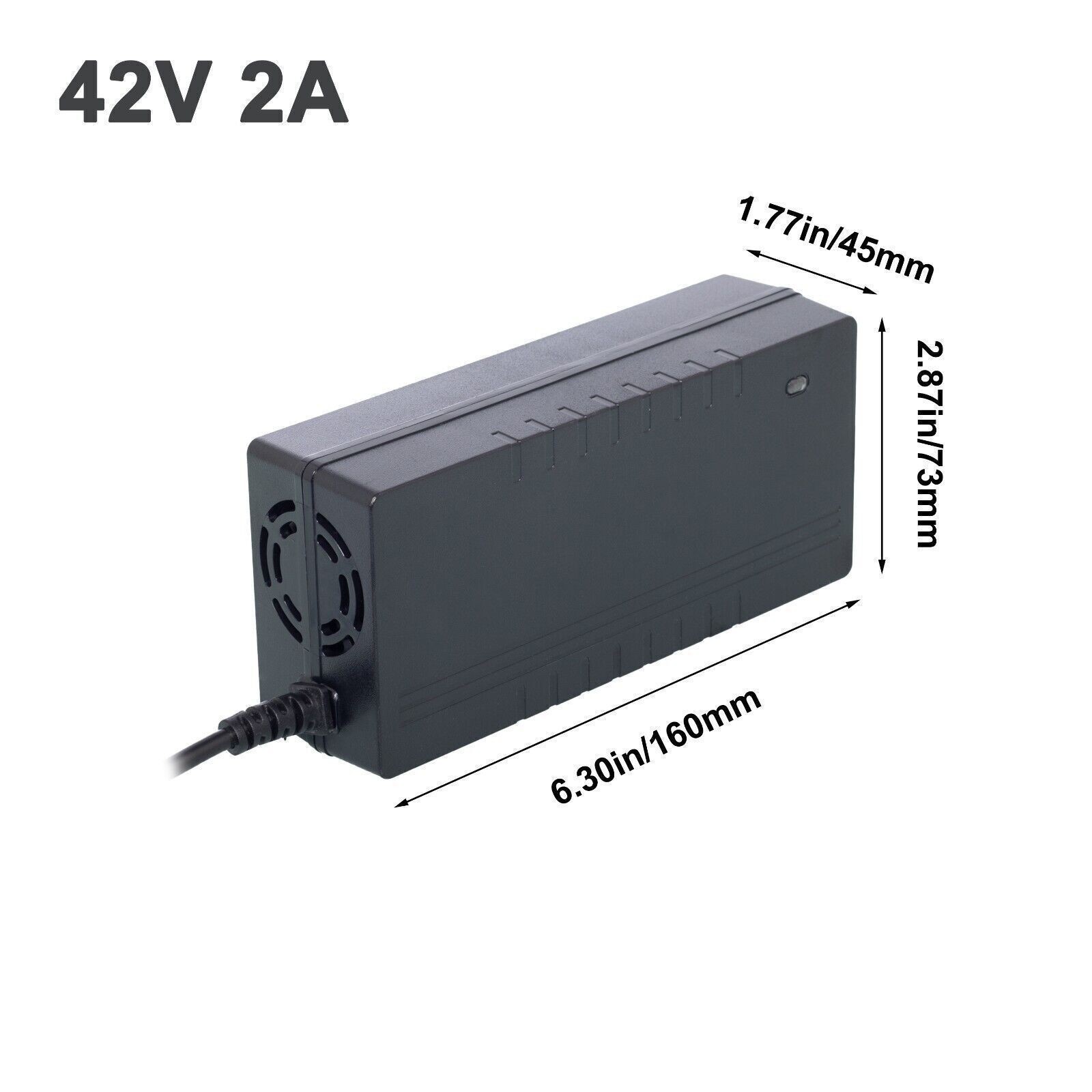 42V 2A Charger DC 5.5x2.1mm Plug 36V Electric Bike Lithium Battery Fast Charging