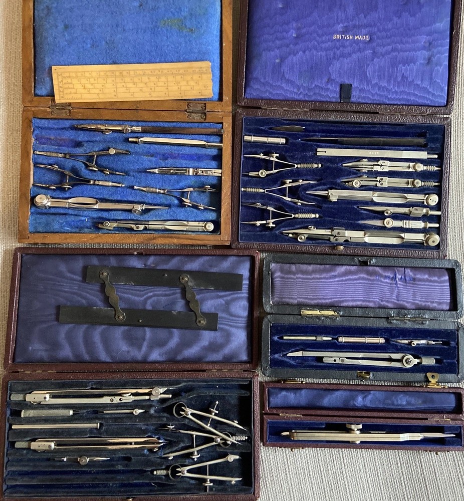 5x Joblot Cartographer Mathematics Technical Engineer Scientific Implement Sets
