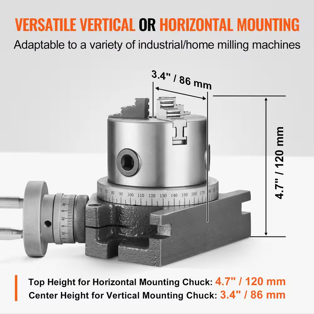 Milling Machine Rotary Table, Versatile Horizontal & Vertical Design, Precision