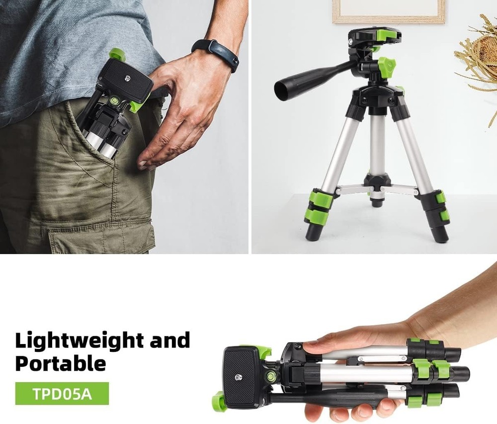Mini Adjustable 19.7" Tripod with Quick Release for Cameras - Lightweight Design