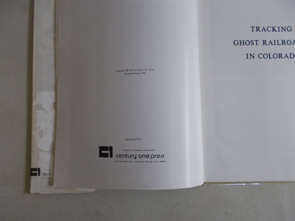% Tracking Ghost Railroads In Colorado, By Robert Ormes 1975 Edition SC