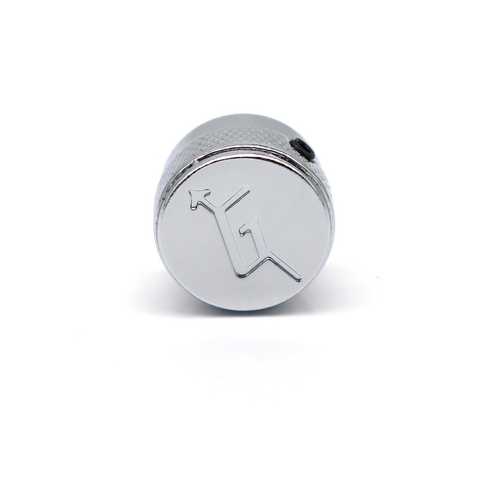 4 Pcs Gretsch “G” With Arrow Logo Control Knobs Metal Guitar Knobs Silver