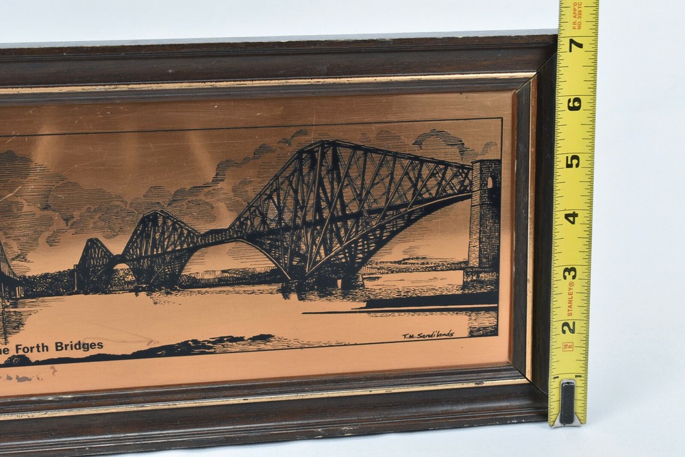 The Forth Bridges Vintage Etchmaster Original Copper Etching 18.75" x 7"
