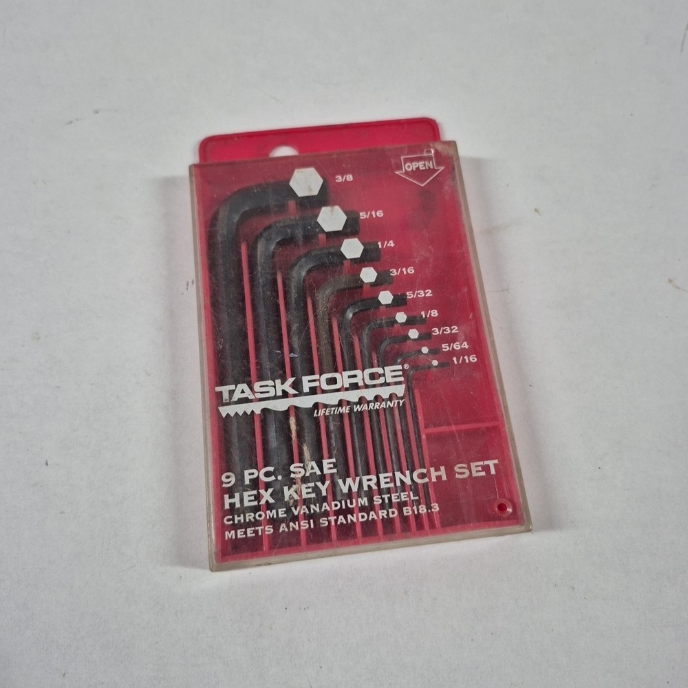 Task Force 9 Piece SAE Hex Key Wrench Set