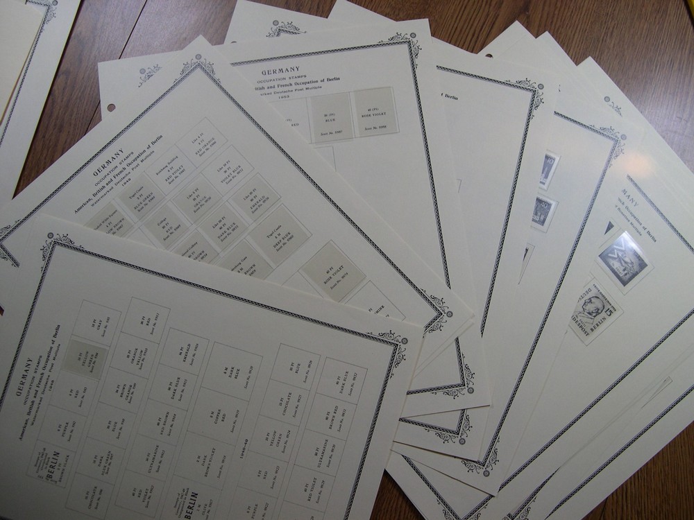 GERMANY BERLIN 1948-66 Scott Specialty album pages (no stamp) 40% hingeless UX1