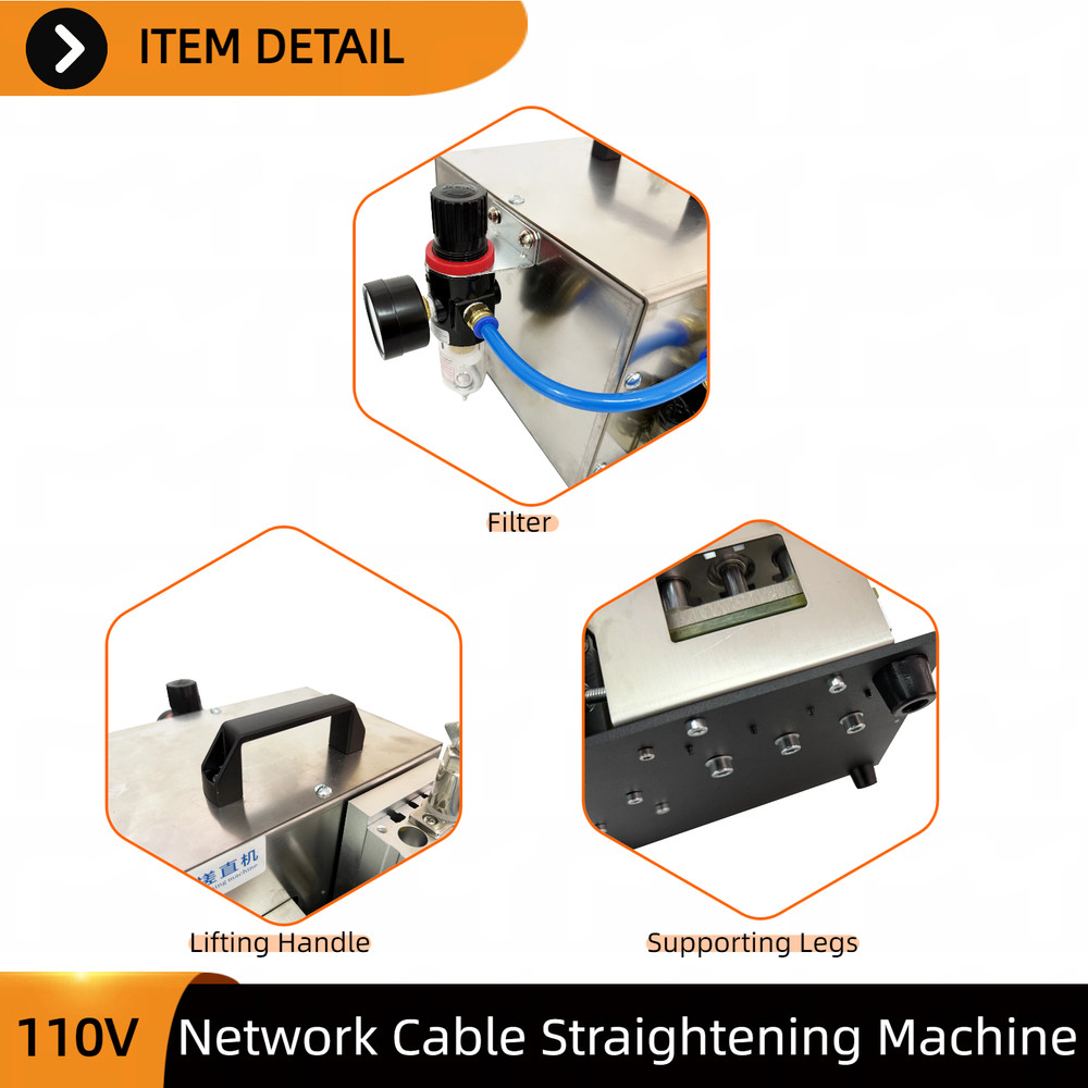 Portable Wire Straightening Machine 110V Pneumatic for Network & Shielded Cable