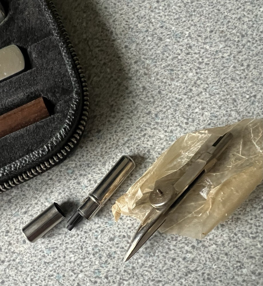 Vintage Lieco Geometry Maths Technical Draughtman’s set In Original Zipped Case