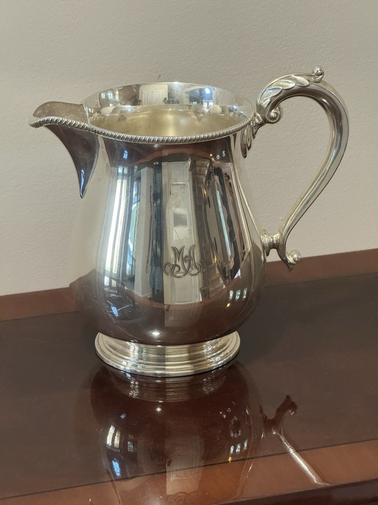 TIFFANY & CO England Silver Plated Water Pitcher Monogram McA