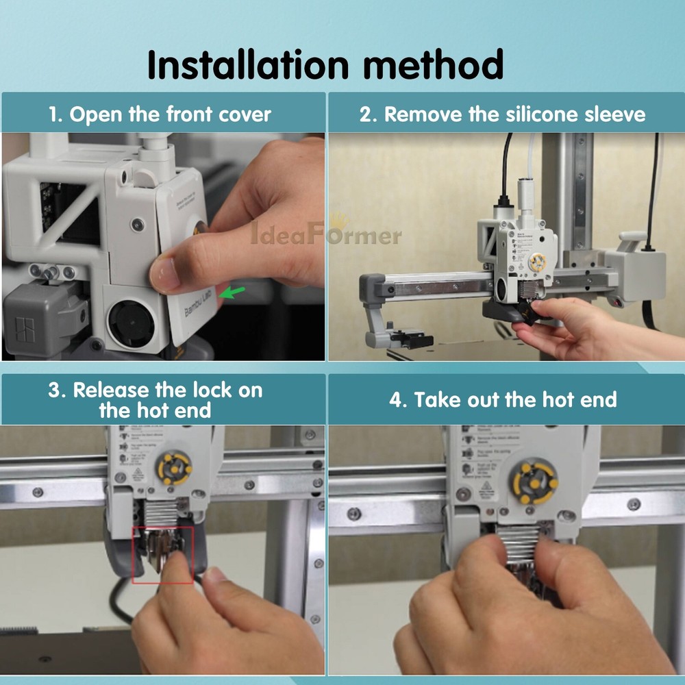 For Bambu Lab A1/A1 Mini 3D Printer Hotend Extruder Nozzle Kit 0.4mm