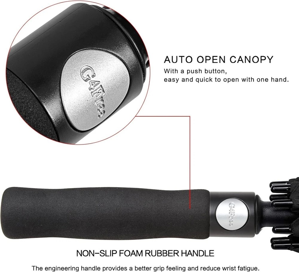 47/54/62/68/72 Inch Automatic Open Golf Umbrella Oversize Extra Large Double ...