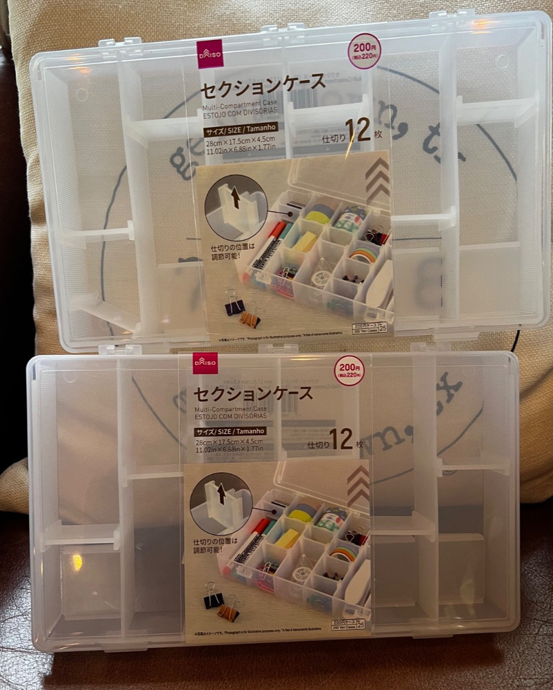 MULTI-COMPARTMENT ORGANIZATION STORAGE HINGED BOX 11" X 6.25" X 1.5" NEW 2 EA