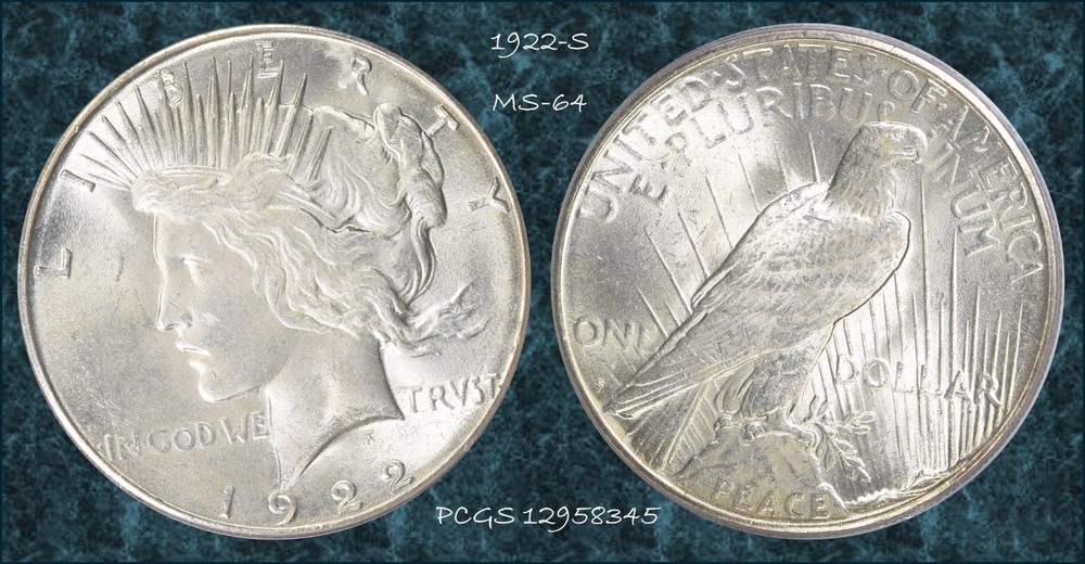 1922-S Peace Dollar MS-64 PCGS VIDEO