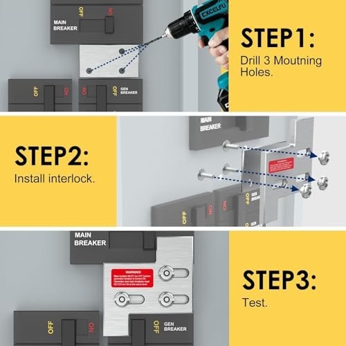 Generator Interlock Kit for 150/200 Amp Panels - Horizontal Electrical Safety Sw