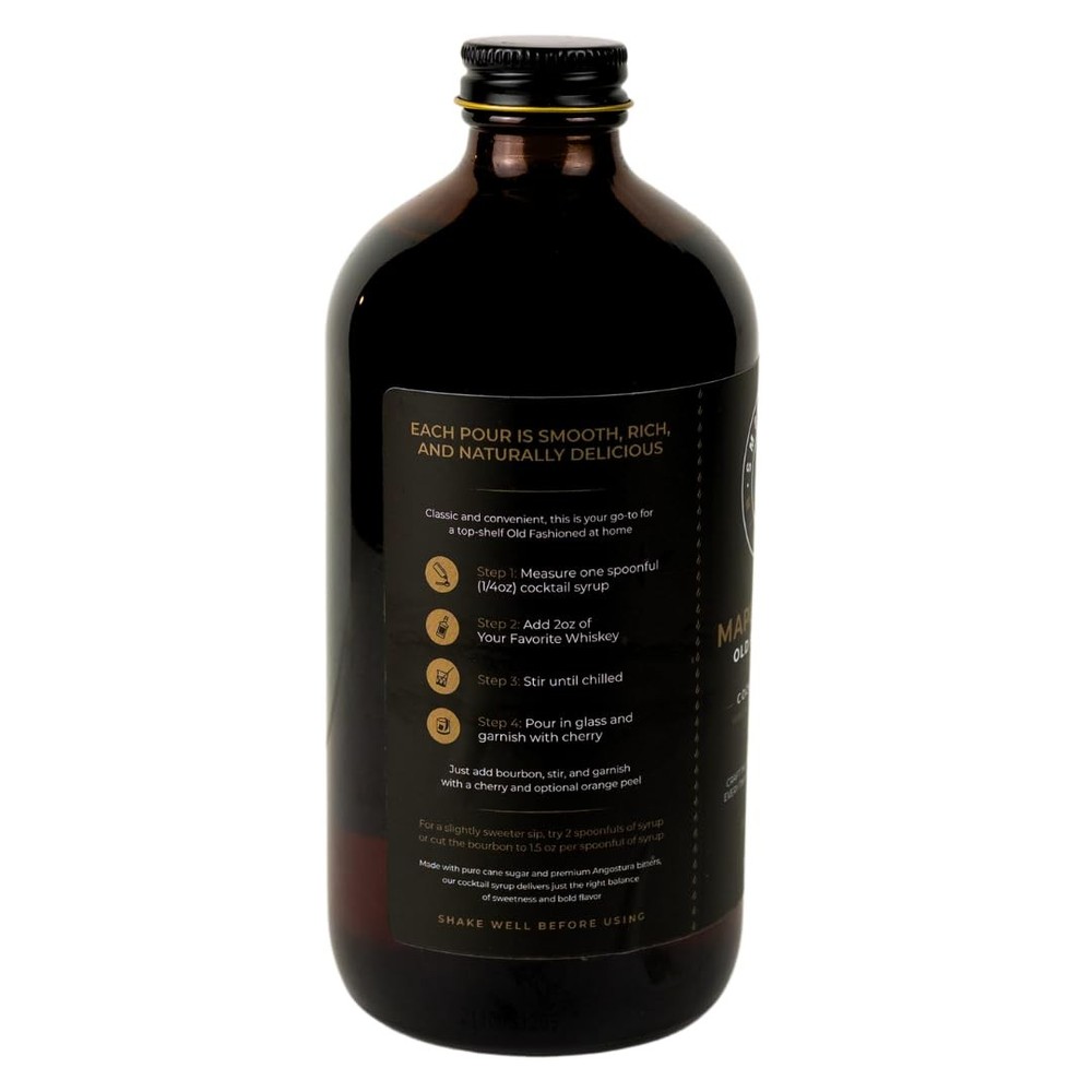 Cocktail Syrup - 64 Servings (16 oz, Old Fashioned Maple Pecan)