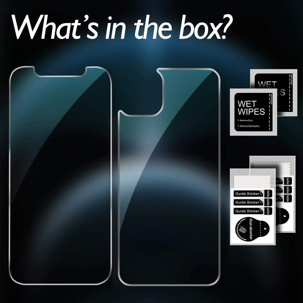 Front and Back Tempered Glass Screen Protector For iPhone 13 Pro Max Mini